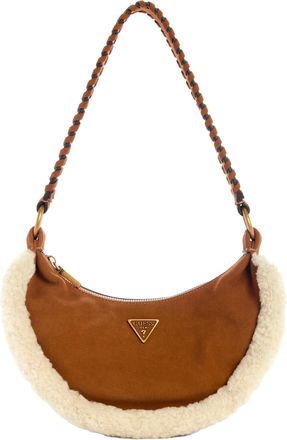 Guess Dames/Dames Amita Logo Leren Hobo Tas (Cognac)