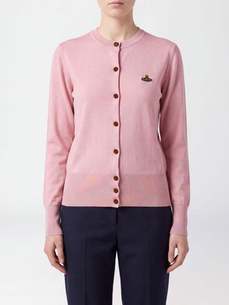 Vivienne Westwood Crewneck Merino Wool Cardigan with Embroidered Orb Logo
