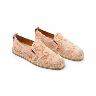 Hogan Floral-Print Frayed Espadrille - Orange