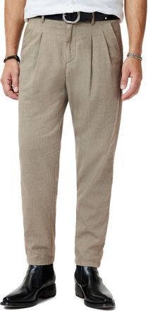 John Varvatos Kian Pleated Carrot Fit Pants in Smoked Pearl Grey at Nordstrom, Size 33