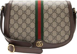 Gucci Gg Supreme Ophidia Flap Messenger Bag (Authentic Pre-Loved)