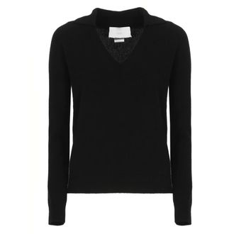 VANIS&Eacute; Zwarte Kasjmier V-Hals Trui - Dames - Cashmere truien - Zwart - S - Kasjmier - Truien & Vesten