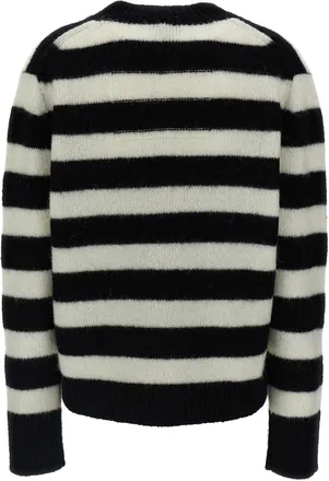 Marc Jacobs Striped Alpaca Wool Blend Sweater - Black