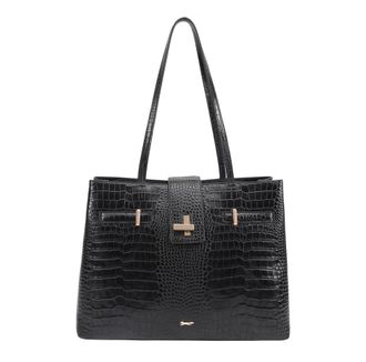 Paul Costelloe Womens Dhimara Leather Shoulder Bag - Black - One Size