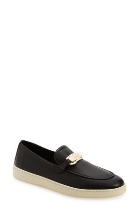 Ferragamo Crio Logo Loafer in Black at Nordstrom, Size 10