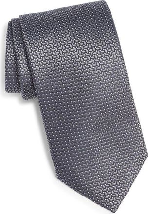 Canali Neat Silk Tie in Grey at Nordstrom