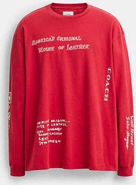 Coach Sketch Horse And Carriage Long Sleeve T-Shirt In Organic Cotton