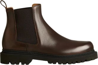 Kiton Schoenen, Heren, Bruin, 43 EU, Leer, Handgemaakte Kalfsleren Chelsea Boot
