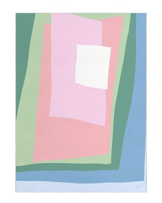 Empire Art Direct Green Cut Out I Washable Geometric Art Area Rug