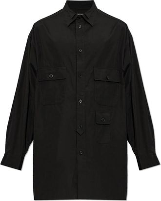 Yohji Yamamoto Pocket Shirt - Heren - Zakelijke Overhemden - Zwart - L - Katoen - Overhemden