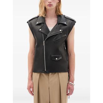 Ann Demeulemeester Sleeveless Leather Biker Jacket