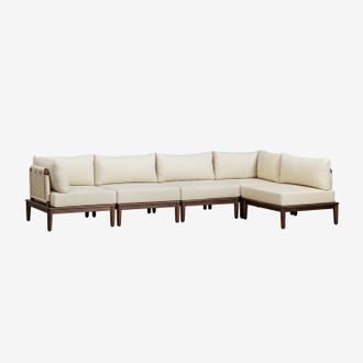 Sklum Sklum - Sof&aacute; Modular De Jard&iacute;n Rinconera De 5 Piezas En Acacia Giulia