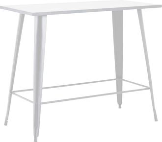 Oviala Mesa alta de jardín de acero blanco