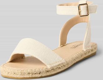 Espadrij Sandalette mit Dornschlie&szlig;e Modell NIMES LINEN in Offwhite, Gr&ouml;&szlig;e 36