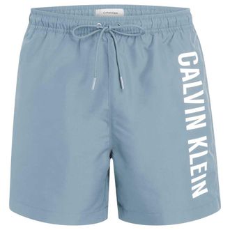 Calvin Klein Mens Medium Drawstring Swim Shorts, Blue (Skim Blue), XL