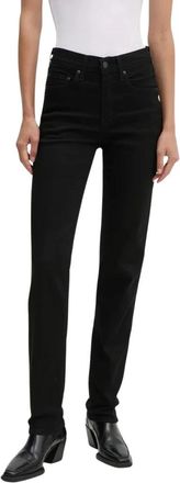 Levi's 724 High Rise Straight - Dames - Slim Fit Jeans - Zwart - W30 L30 - Katoen - Jeans