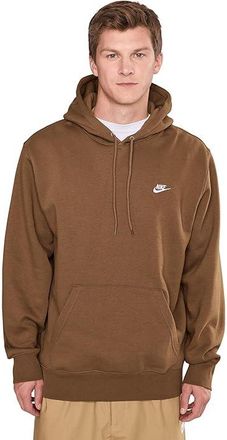 Nike Club Fleece Pullover Hoodie Mens Clothing Mosswood Brown/Mosswood Brown/White : 2XL, Cotton/Polyester