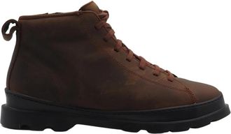 Camper Bruine leren laarzen Brutus lage model - Heren - Veterlaarzen - Bruin - 42 EU - Leer - Schoenen