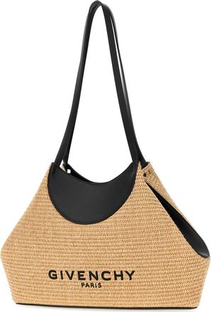 Givenchy Womens Facet Shoulder Bag Beige Cotton Nylon