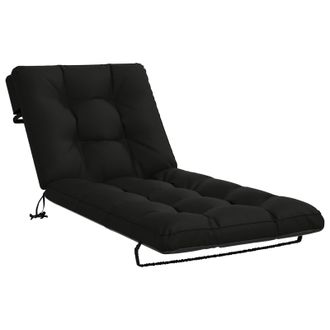 vidaXL Coj&iacute;n De Tumbona Vianen 100% Poli&eacute;ster Negro 200 X 90 X 8 Cm Vidaxl