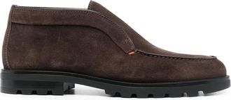 Santoni Calf-suede Almond-toe Loafers