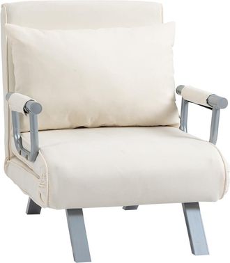 HOMCOM Sof&aacute; cama individual 65x69x80 cm crema