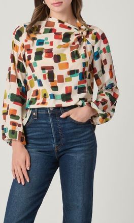 Shoshanna Brushstroke Print Paxton Top in Multi at Nordstrom, Size X-Small