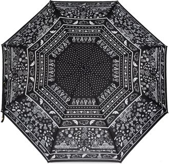 Moschino Folding Umbrella With Logo, Unisex, Black