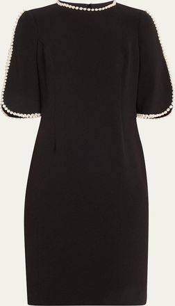 Teri Jon Pearl Trimmed Sheath Dress