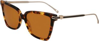 Ferragamo Brown Butterfly Ladies Sunglasses SF2036S 242 56