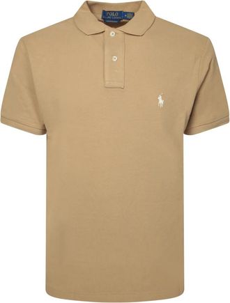 Polo Ralph Lauren Beige Piquet Fabric Polo Shirt - Heren - Polos - Beige - M - Katoen - Tops