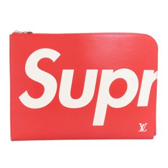 Louis Vuitton Red Color Epi Leather Clutch Bag Pochette (Pre-Owned)