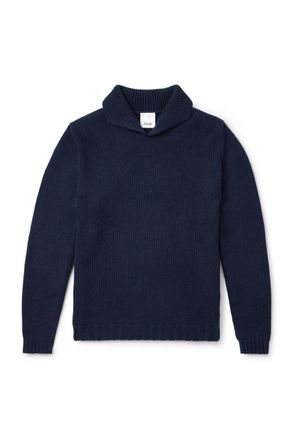 Allude Shawl-Collar Virgin Wool and Cashmere-Blend Sweater