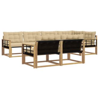 vidaXL Conjunto De Sof&aacute;s De Exterior Con Coj&iacute;n 7 Pcs Y Beige Vidaxl