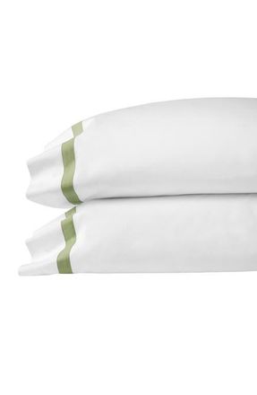 SFERRA Estate Set of 2 Pillowcases in White/willow at Nordstrom, Size Standard