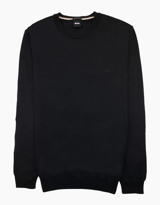 HUGO BOSS Mens Hugo Boss Botto-l Embroidered Logo With Responsible Wool Sweater Black 001 - Size: 3XL