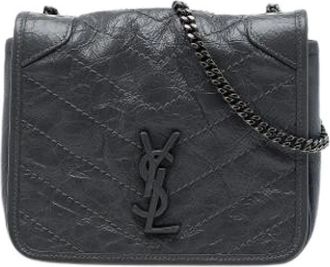 Saint Laurent Pre-owned Niki Wallet on Chain - Dames - Vintage Schoudertas - Zwart - ONE Size - Leer - Vintage