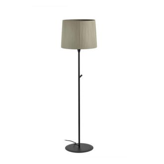 Faro Barcelona L&aacute;mpara de pie en metal textil negro y beige 154cm