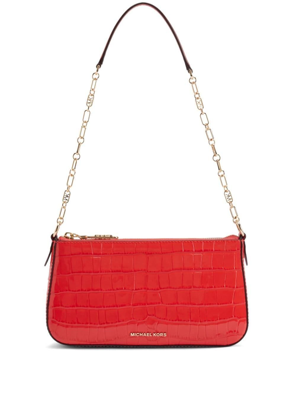 Michael Kors Bright Red outlet embossed Leather Tote Bag