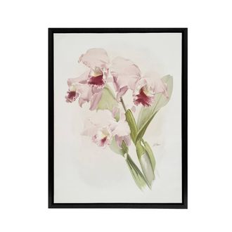 Artery8 Frederick Sander Cattleya labiata Orchid Flowers Framed Canvas Art | Size: W24 x H32