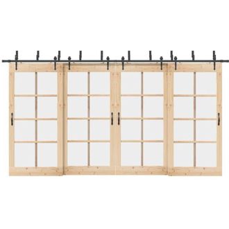 vidaXL Vidaxl - Kit De Herrajes Para Puertas Correderas Acero Negro 427 Cm