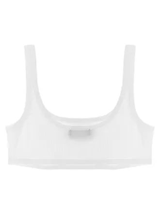 Versace Logo-Embroidered Ribbed Cotton Tank Top - White