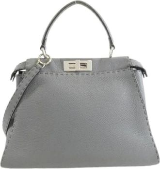 Fendi Pre-owned Handbags, female, Gray, Size: ONE SIZE Pre-owned Vintage Handbag