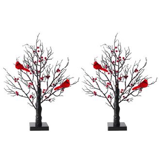 OEM L&aacute;mpara Con Forma De &Aacute;rbol Espiritual Y Decoraci&oacute;n De Frutos Rojos - 2 Piezas