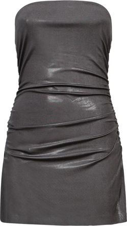 Norma Kamali Grijze Jurk - Dames - Feestkleedjes - Grijs - M - Polyester - Kleedjes