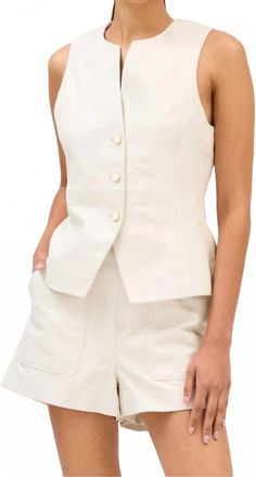 Allison New York Elijah Leather Shorts In Ivory