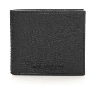 Emporio Armani Grained Leather Bi-fold Wallet - male - Emporio Armani - Wallets & Cardholders - Black - ONE SIZE - Accessories
