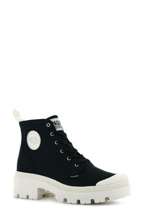 Palladium Pallabase Bootie in Black/Marshmallow at Nordstrom, Size 5.5