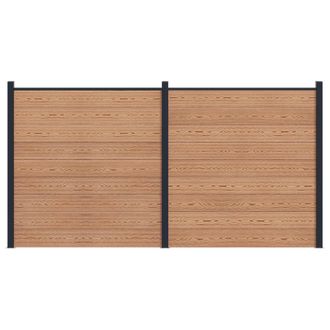 vidaXL Panel De Valla 2 Pcs Wpc Y Aluminio Marr&oacute;n Vidaxl
