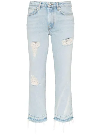 Heron Preston Jeans crop a vita media - Blu